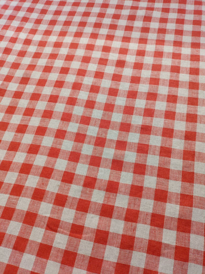 Washed Linen Check - Red