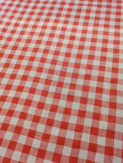 Washed Linen Check - Red