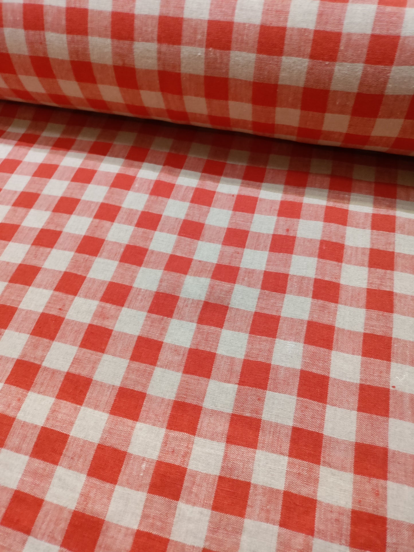 Washed Linen Check - Red