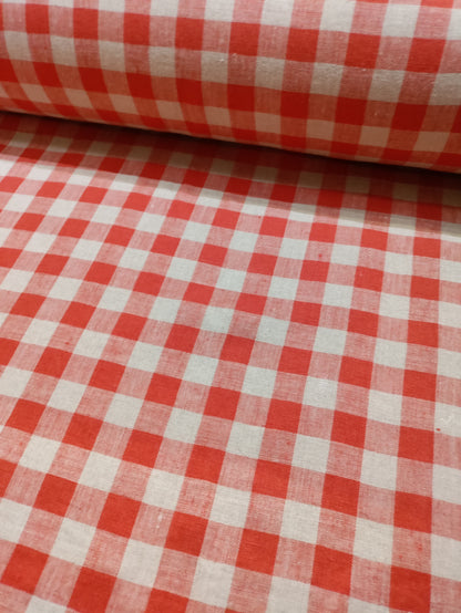 Washed Linen Check - Red