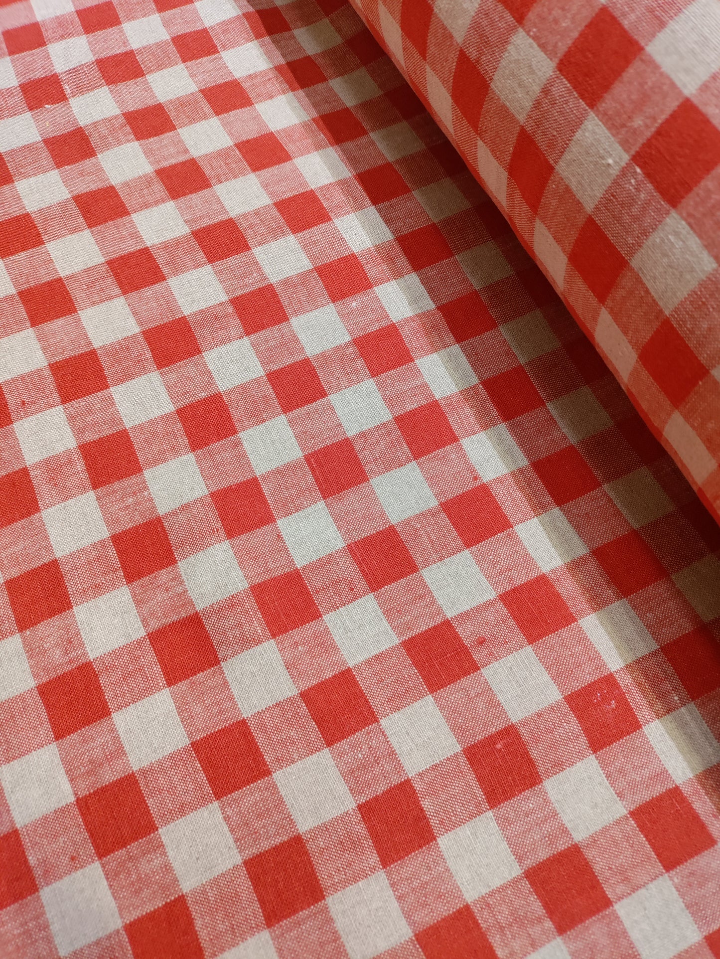Washed Linen Check - Red