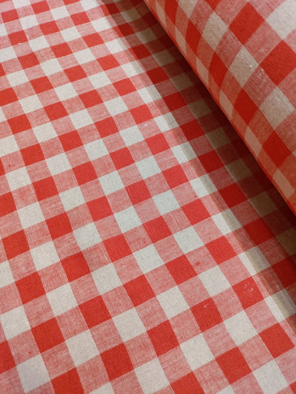 Washed Linen Check - Red