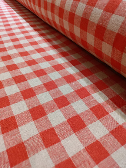 Washed Linen Check - Red