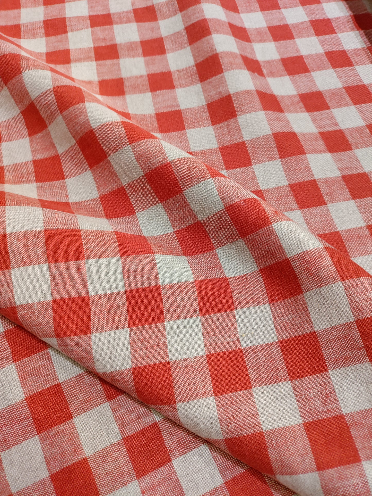 Washed Linen Check - Red