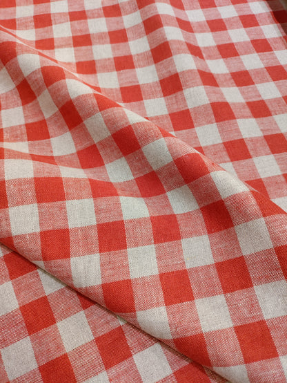 Washed Linen Check - Red