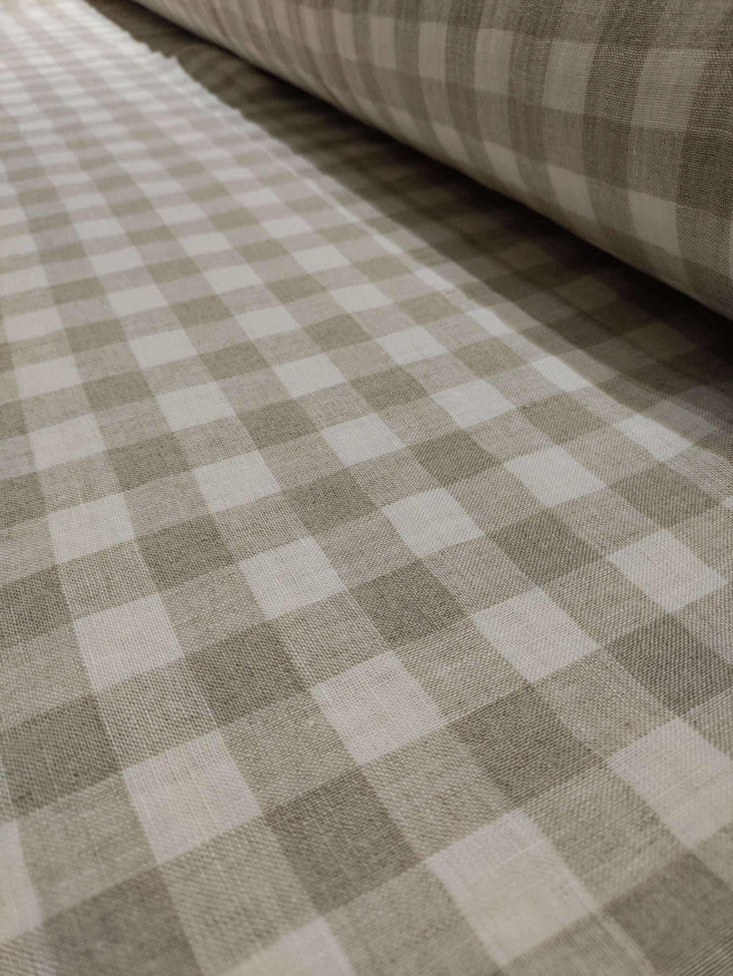 Washed Linen Check - Natural