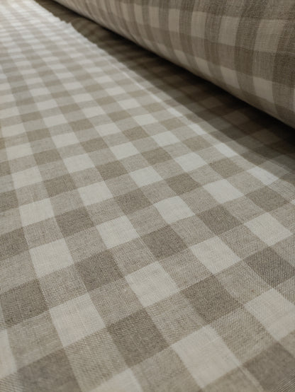 Washed Linen Check - Natural