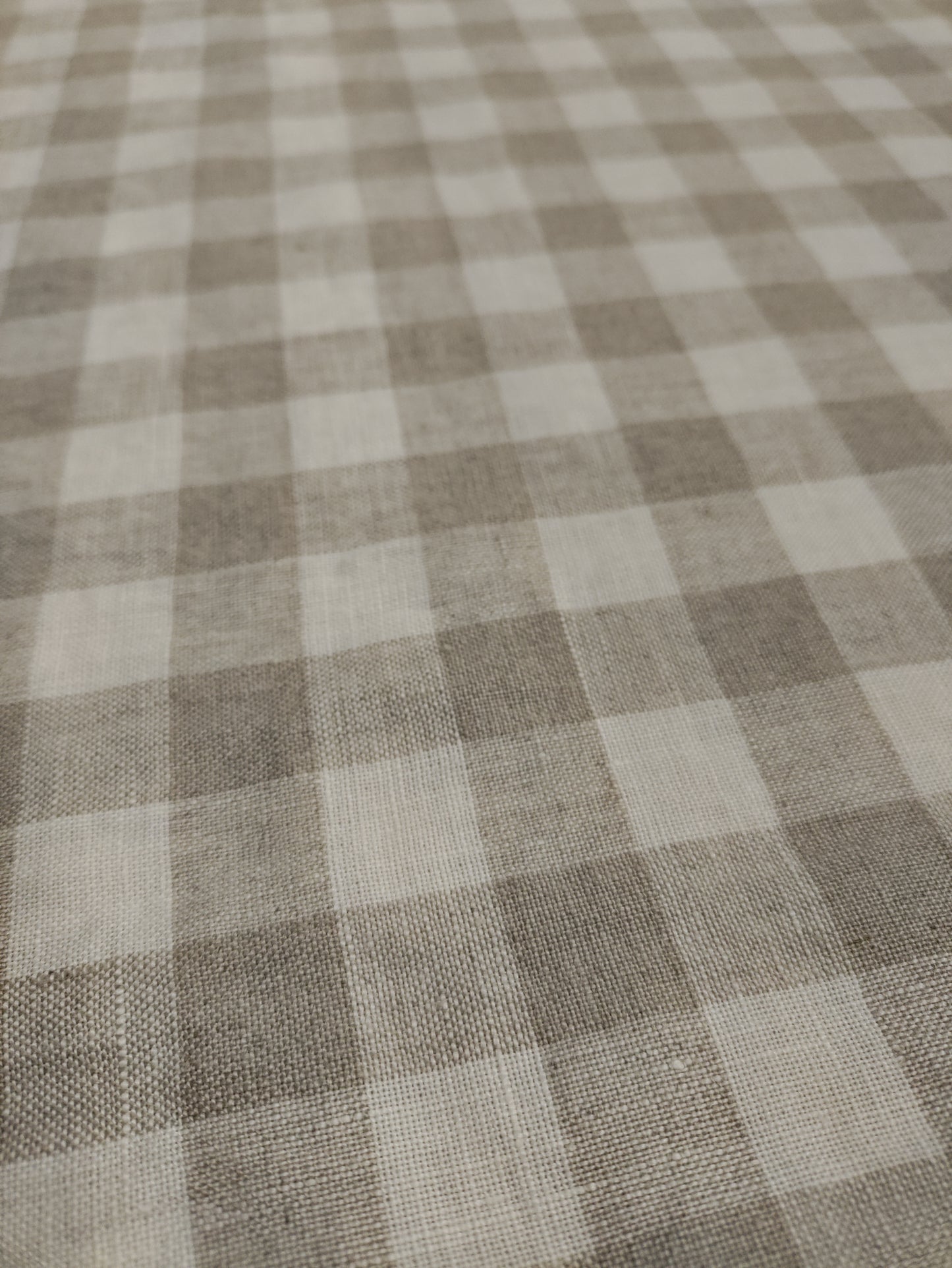 Washed Linen Check - Natural