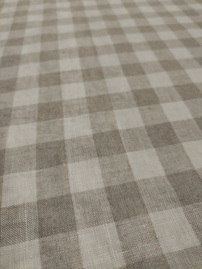 Washed Linen Check - Natural