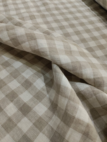 Washed Linen Check - Natural