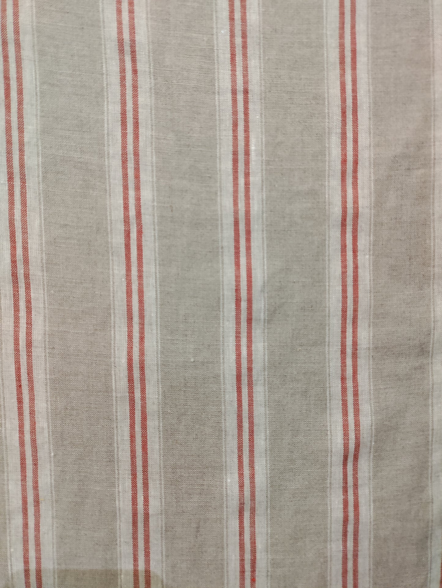 Washed Linen French Stripe - Red