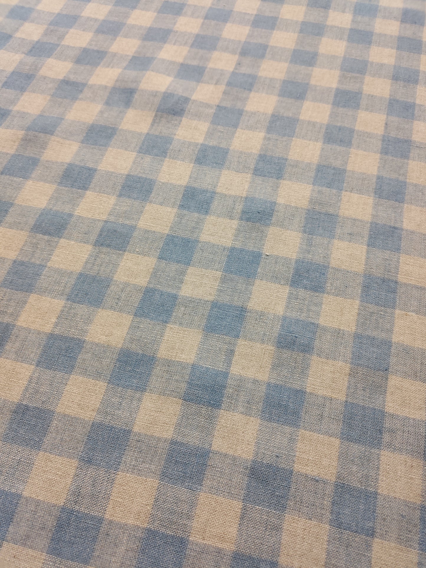 Washed Linen Check - Blue