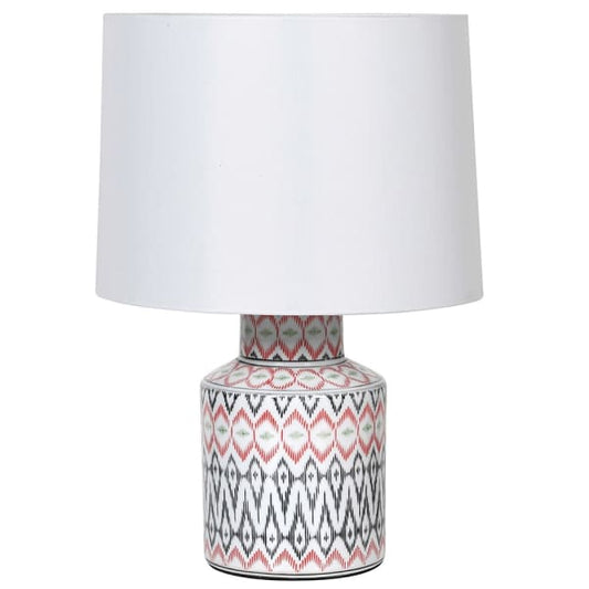 Aztec Table Lamp with White Shade