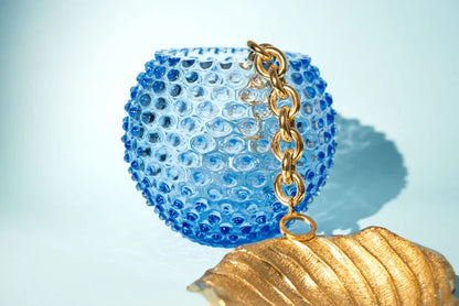 Light Blue Hobnail Vase