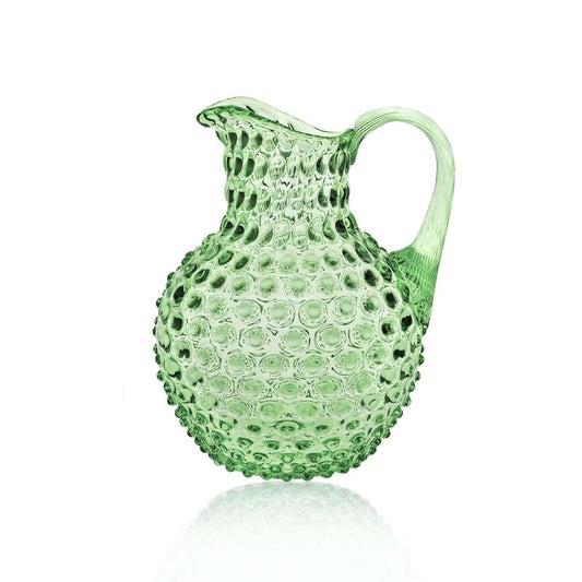 Light Green Hobnail Glass Jug - Upstairs Downstairs Interiors