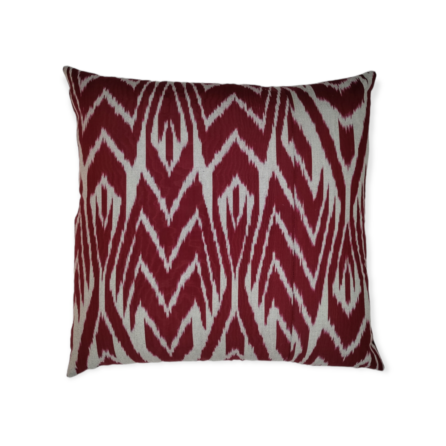 Red & White Chevron Ikat Cushion