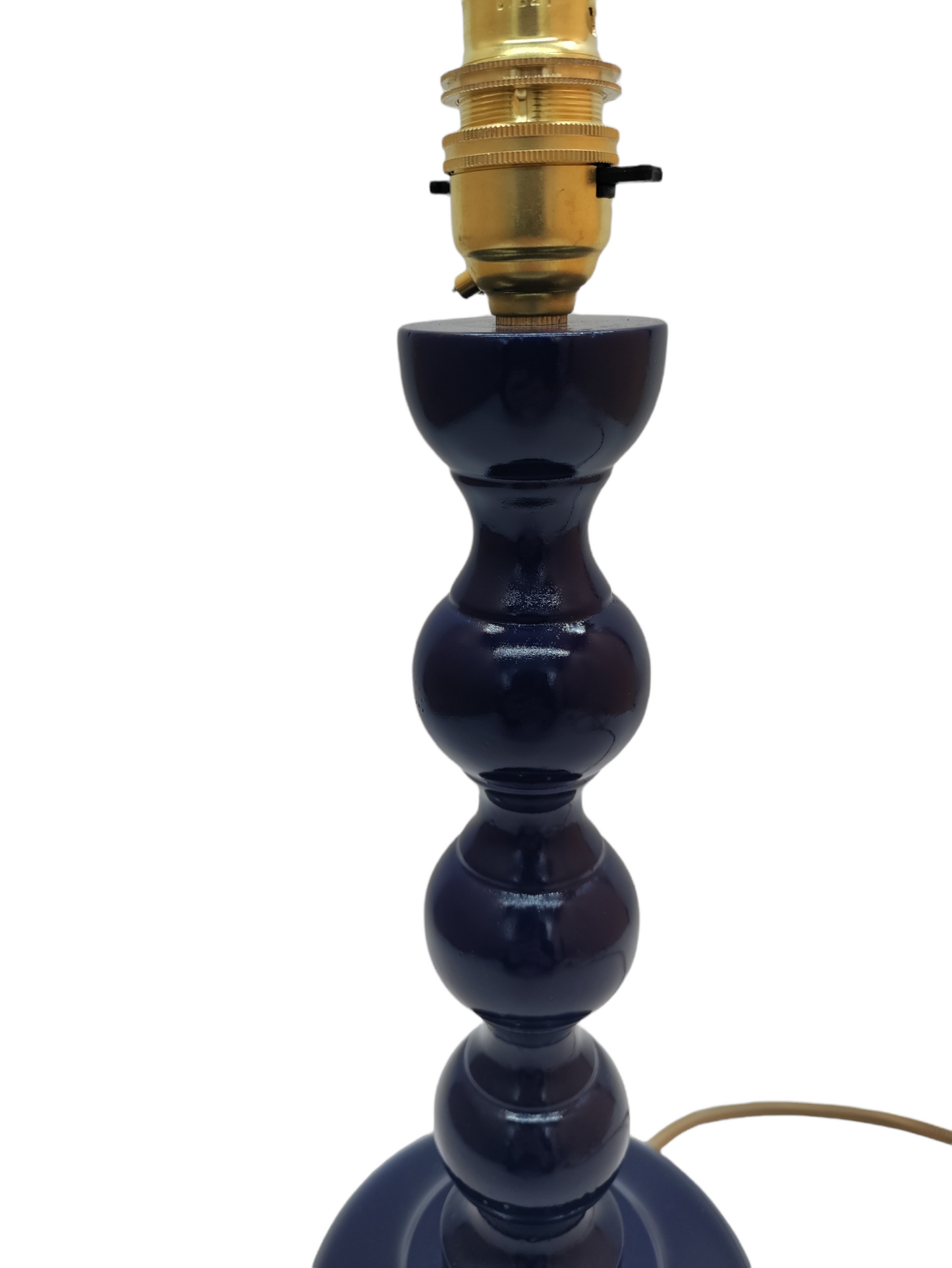 Navy Blue Gloss Bobbin Lamp Base