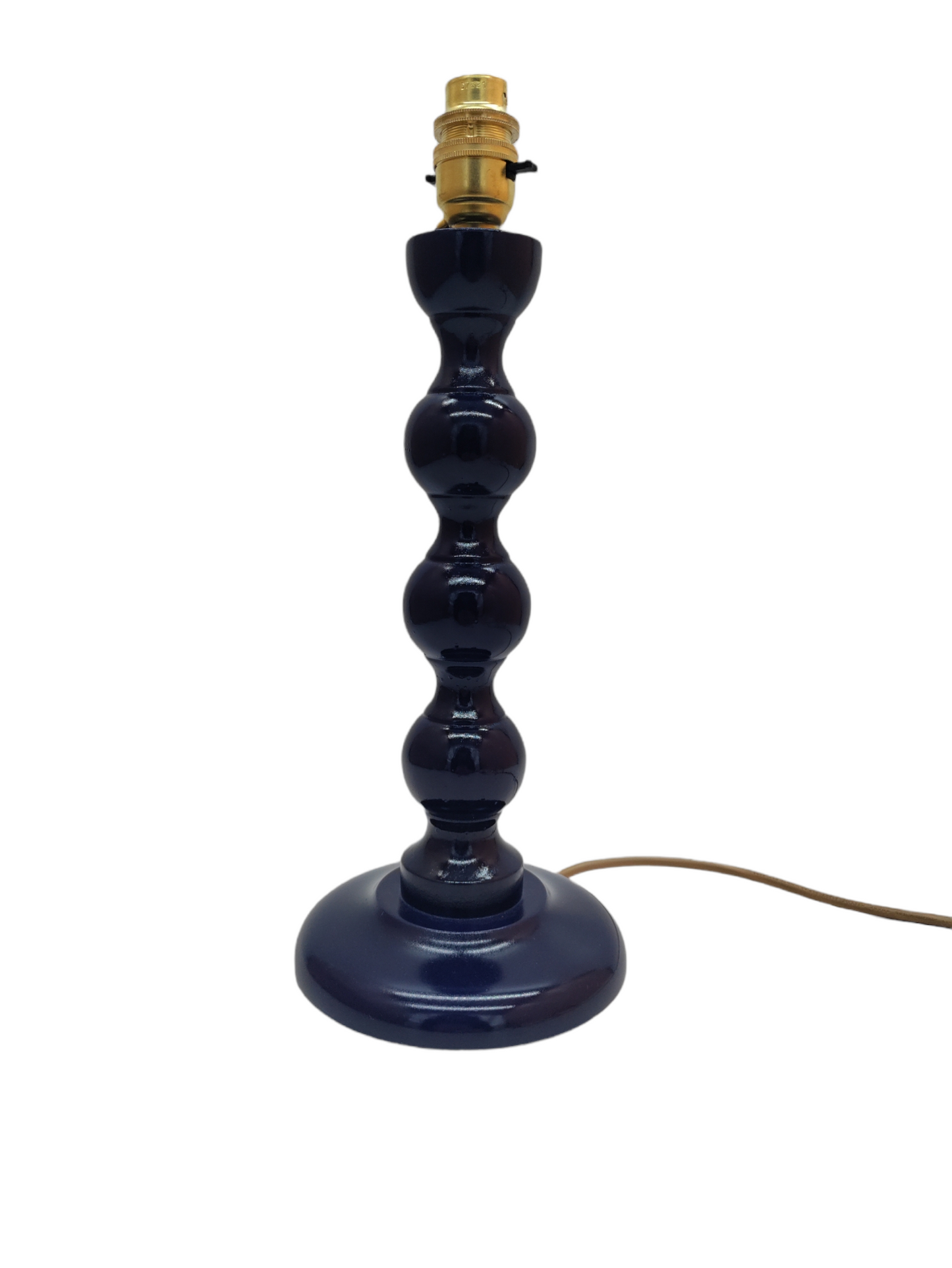 Navy Blue Gloss Bobbin Lamp Base