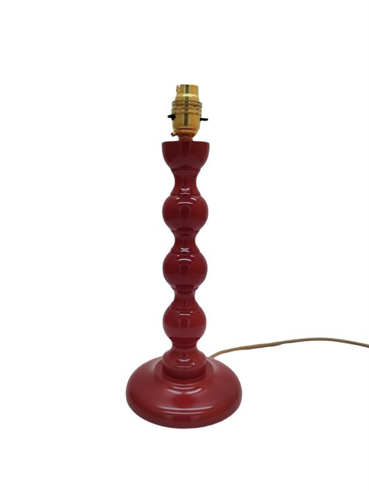 Red Berry Gloss Bobbin Lamp Base