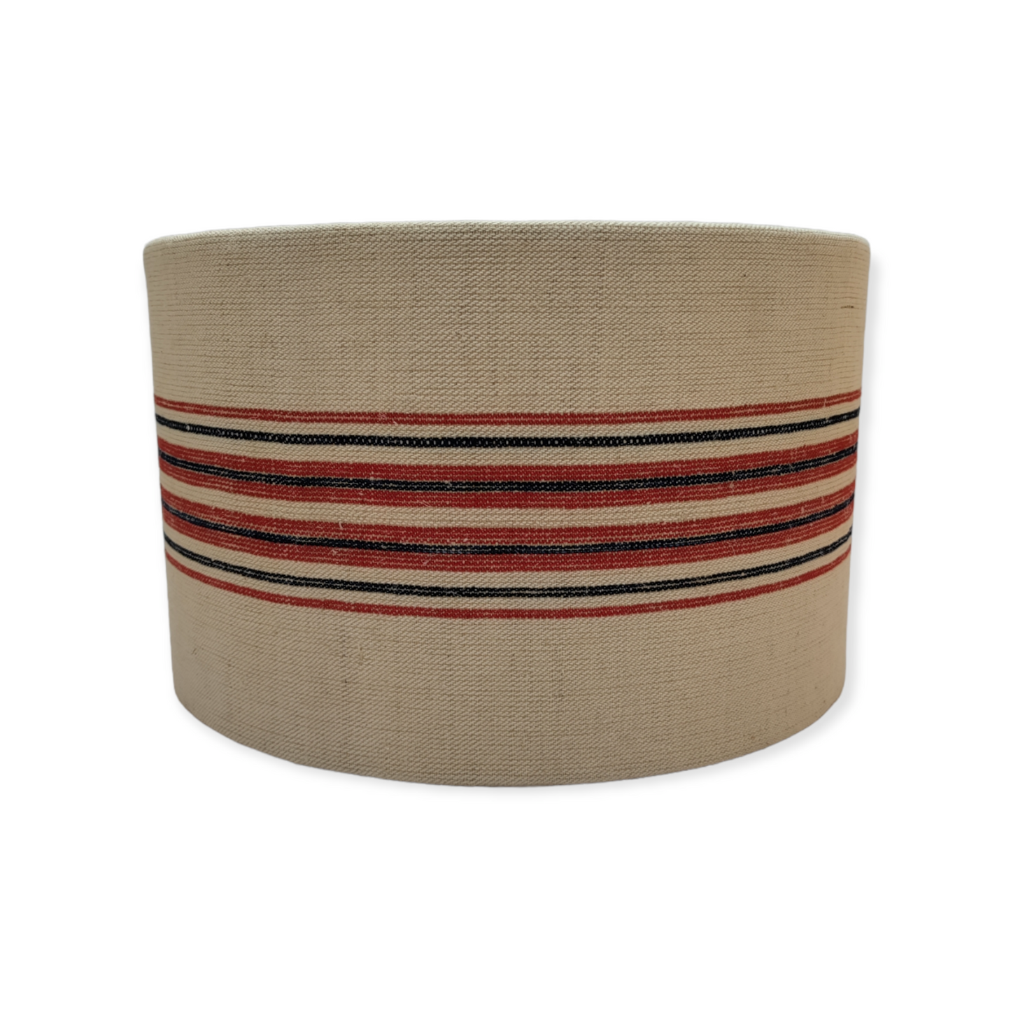 Red & Blue Thick Stripes Vintage French Linen Grain Sack Lampshade