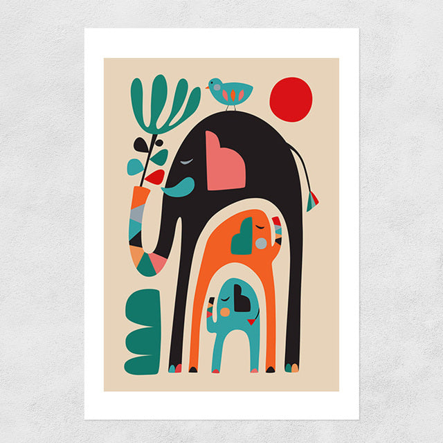 'Three Elephants' Print