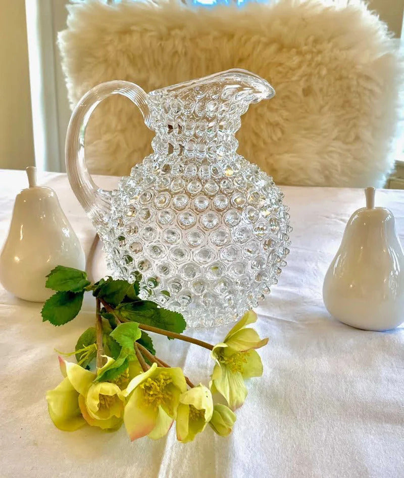 Crystal Hobnail Glass Jug