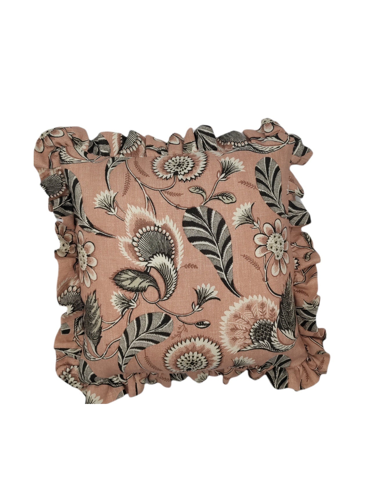 Pink Floral Frill Cushion
