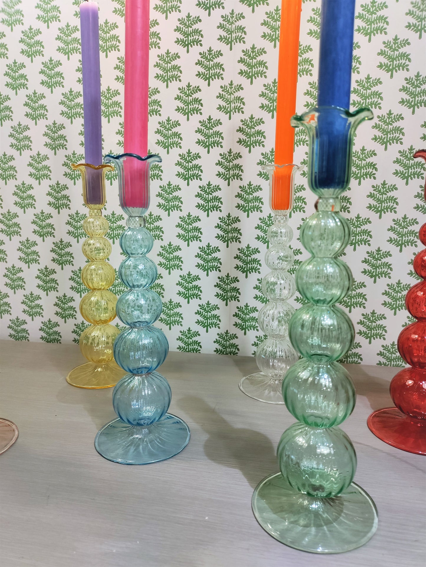 Tall Scalloped Candle Holder