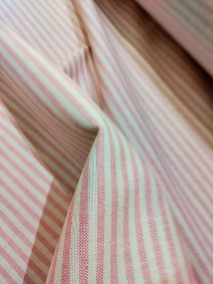 Rose Pink Coast Stripe - Double Width