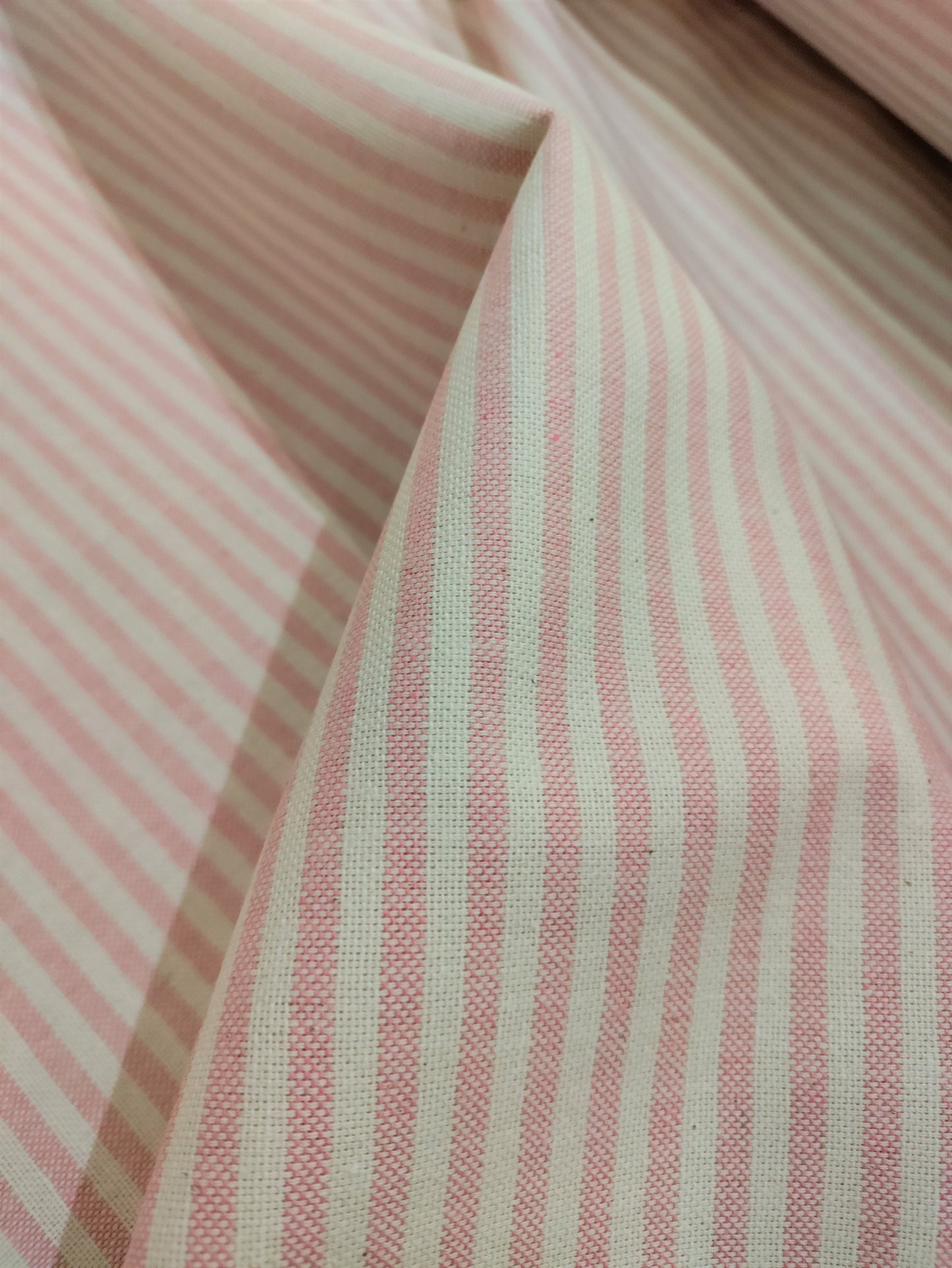 Rose Pink Coast Stripe - Double Width