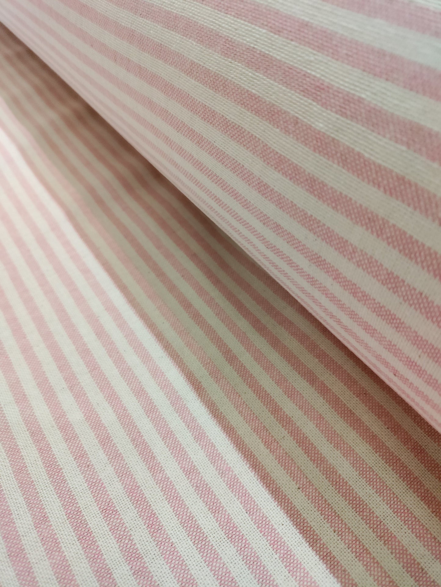 Rose Pink Coast Stripe - Double Width