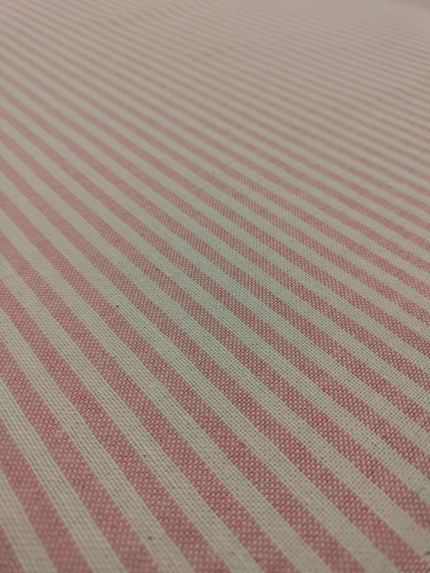 Rose Pink Coast Stripe - Double Width