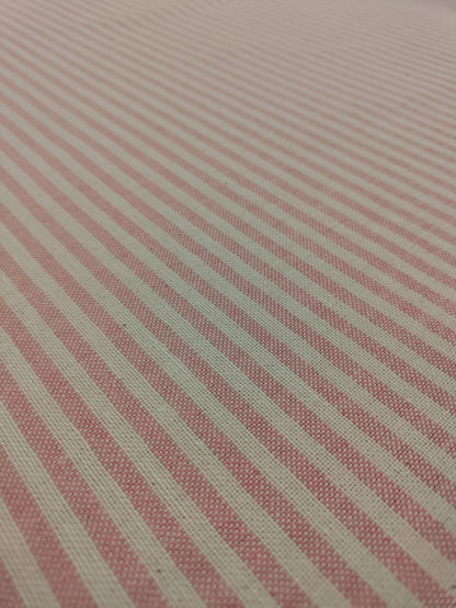 Rose Pink Coast Stripe - Double Width