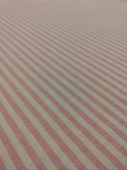 Rose Pink Coast Stripe - Double Width