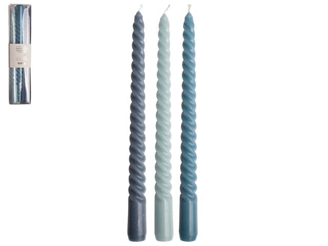 Shades of Blue Twisted Candles