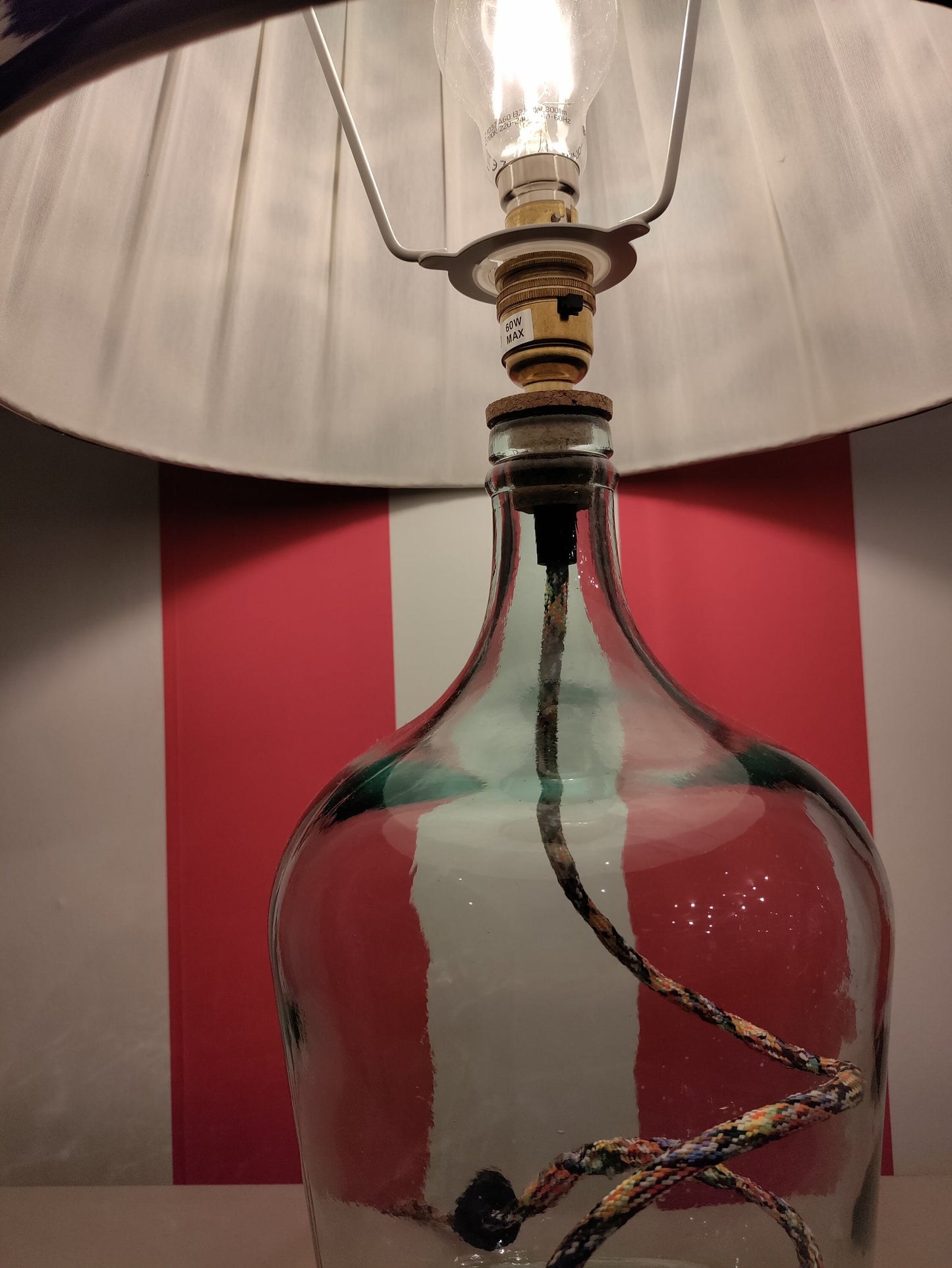 Recycled Glass Table Lamp Base Clear