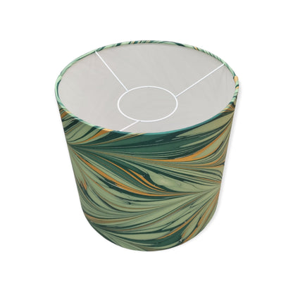Bespoke Empire - Green & Gold Marbled Paper Lampshade