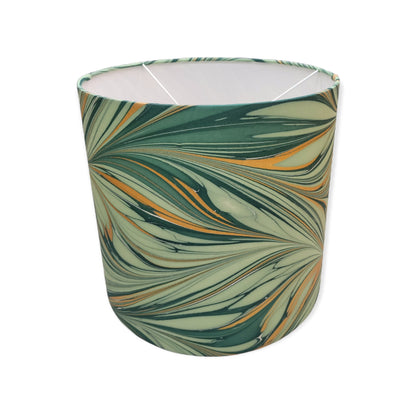 Bespoke Empire - Green & Gold Marbled Paper Lampshade