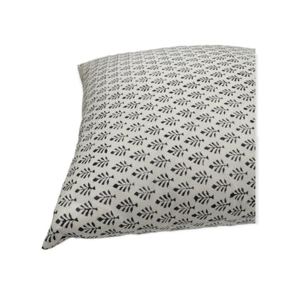 Neem Booti Grey Hand Block Printed Cotton Cushion
