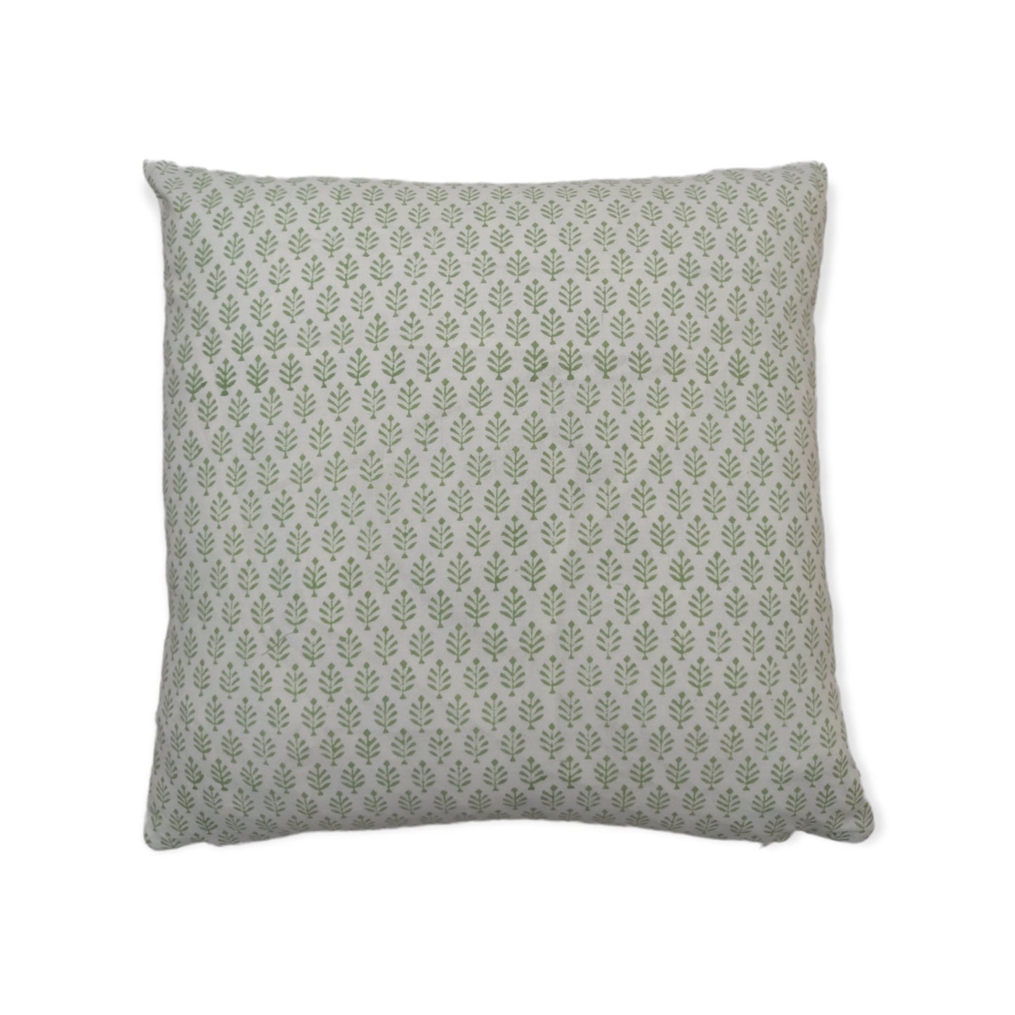 Neem Booti Green Hand Block Printed Cotton Cushion