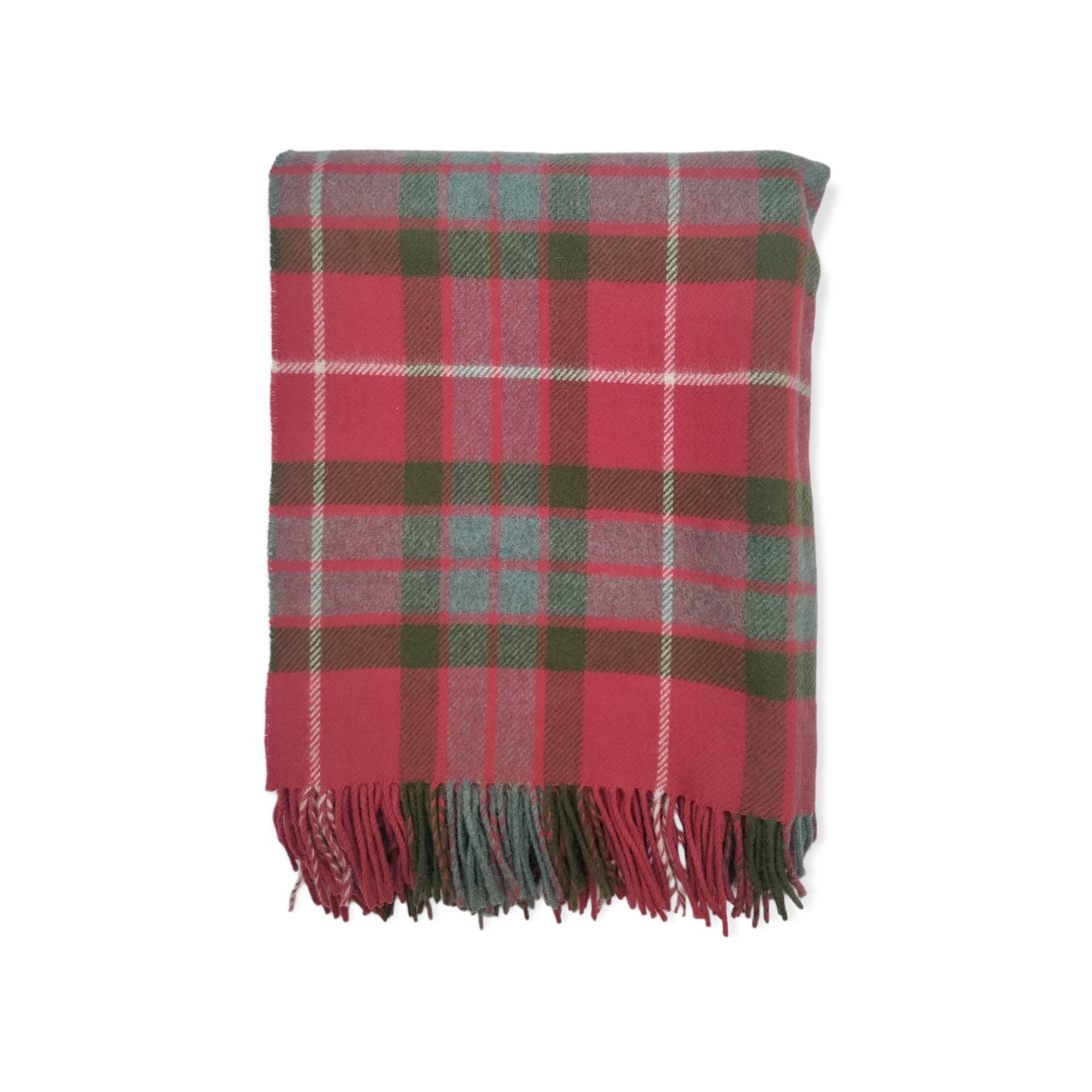 Berry Plaid 100% Lambswool Throw