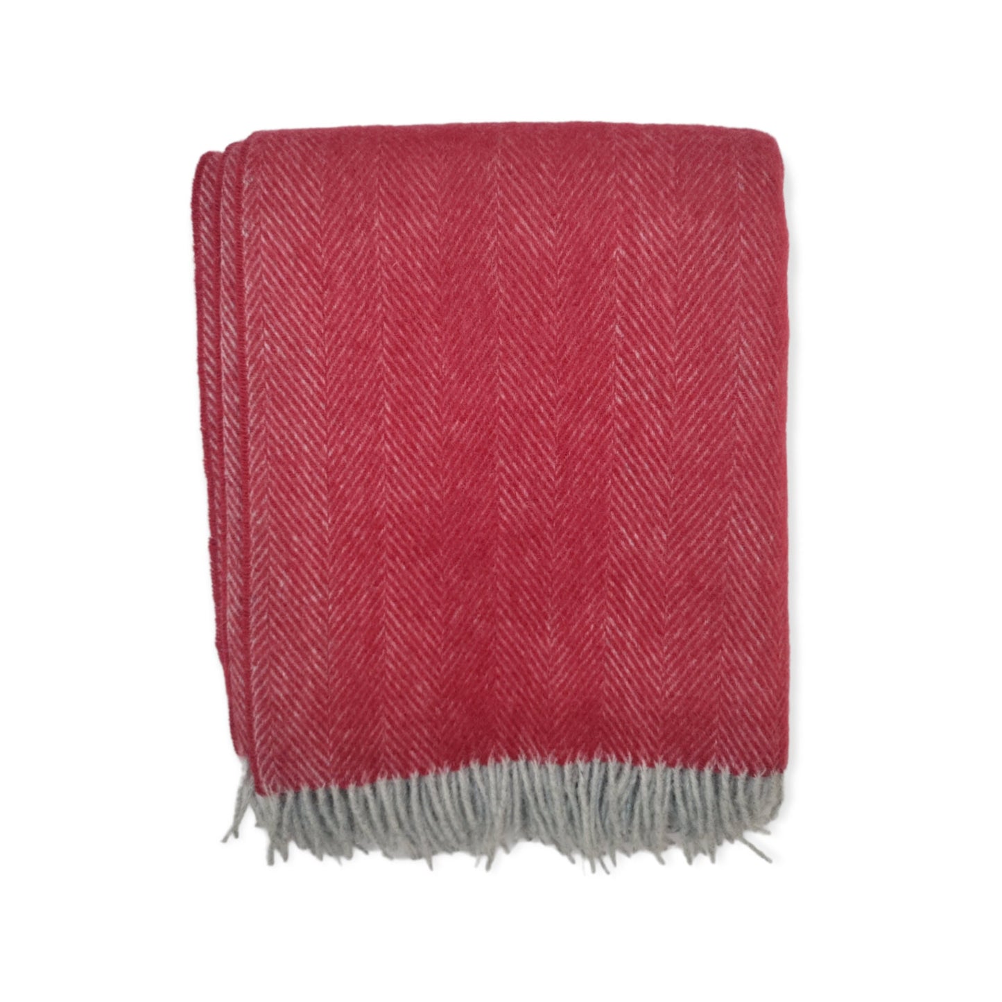 Berry Herringbone 100% Lambswool Throw