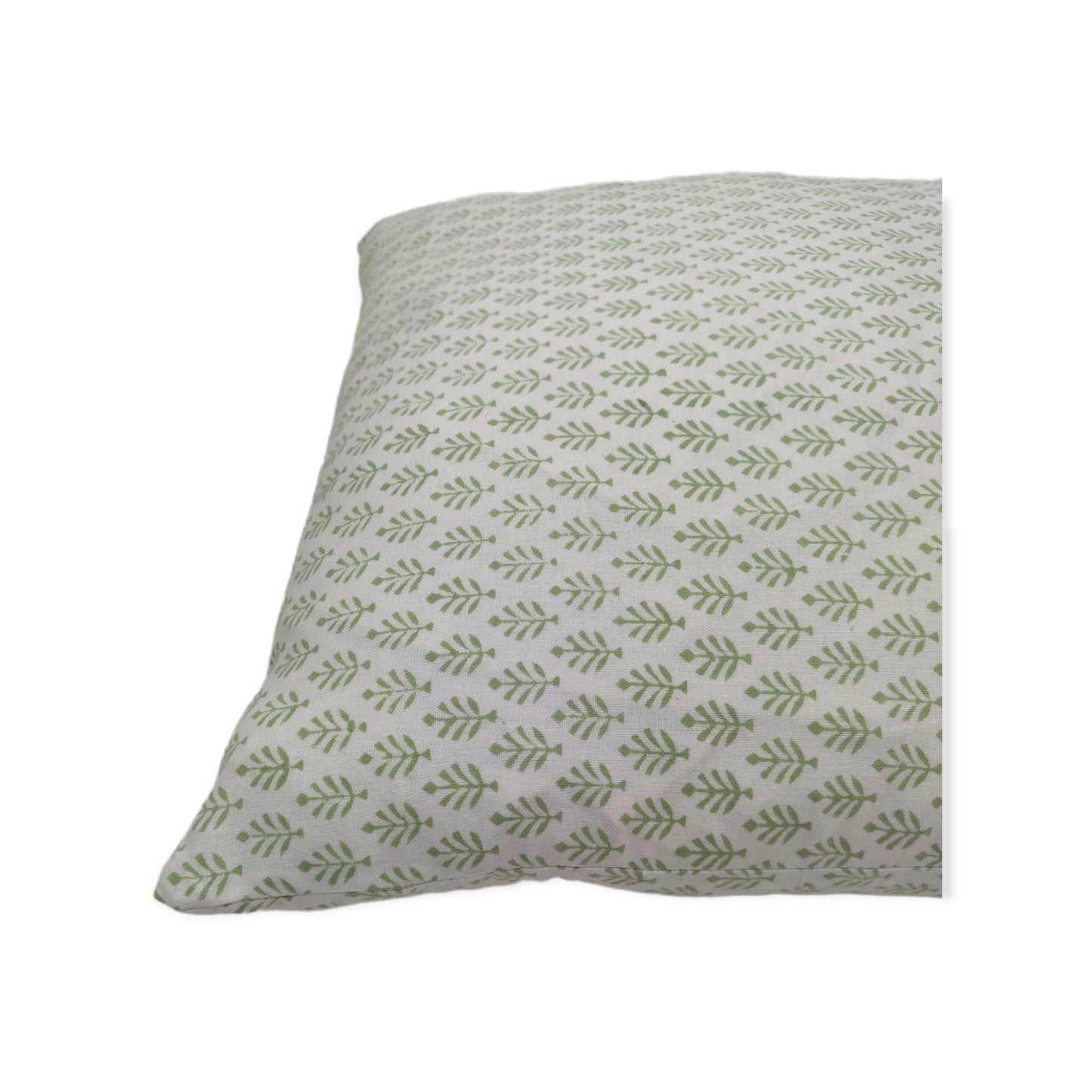 Neem Booti Green Hand Block Printed Cotton Cushion