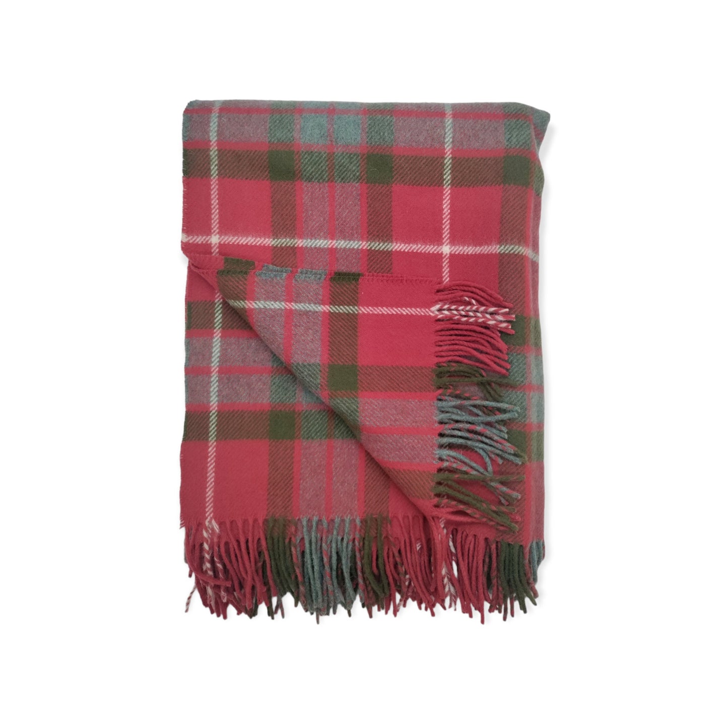 Berry Plaid 100% Lambswool Throw