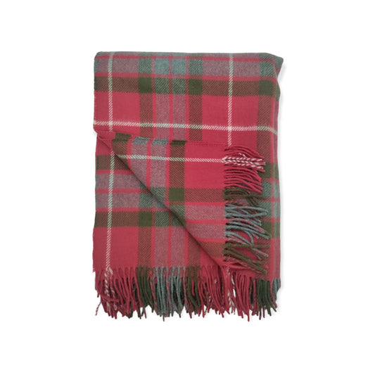 Berry Plaid 100% Lambswool Throw