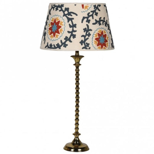 Brass Lamp with Crewelwork Shade